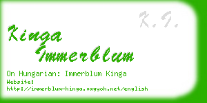 kinga immerblum business card